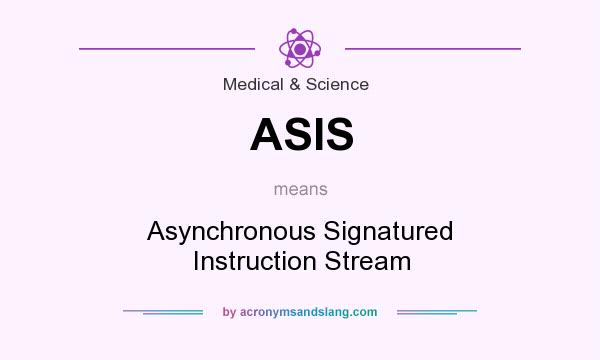 What does ASIS mean? It stands for Asynchronous Signatured Instruction Stream
