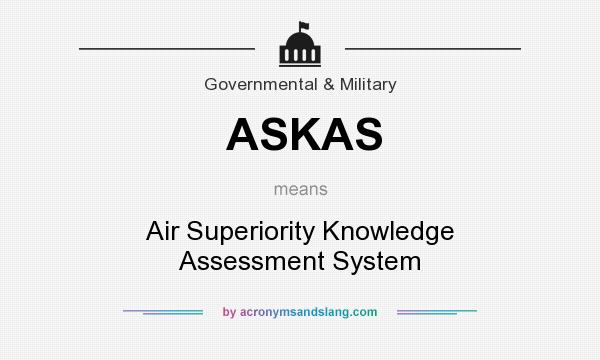 What does ASKAS mean? It stands for Air Superiority Knowledge Assessment System