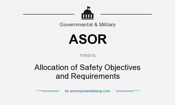 What does ASOR mean? It stands for Allocation of Safety Objectives and Requirements