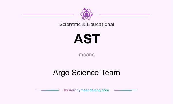 What does AST mean? It stands for Argo Science Team