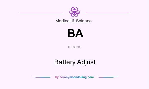 What does BA mean? It stands for Battery Adjust