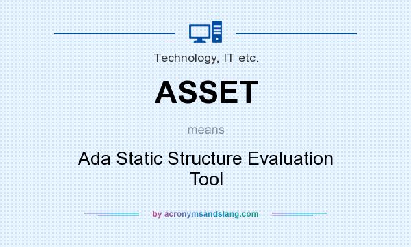 What does ASSET mean? It stands for Ada Static Structure Evaluation Tool