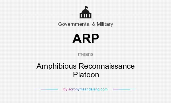 What does ARP mean? It stands for Amphibious Reconnaissance Platoon