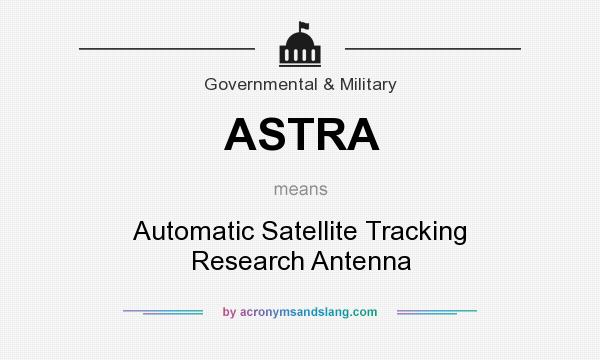What does ASTRA mean? It stands for Automatic Satellite Tracking Research Antenna