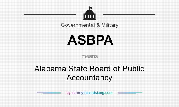 What does ASBPA mean? It stands for Alabama State Board of Public Accountancy