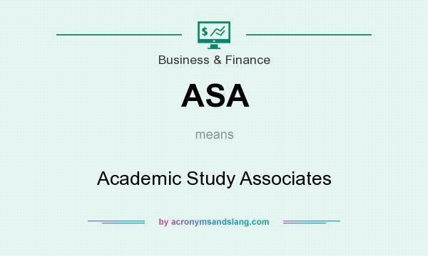 What does ASA mean? It stands for Academic Study Associates