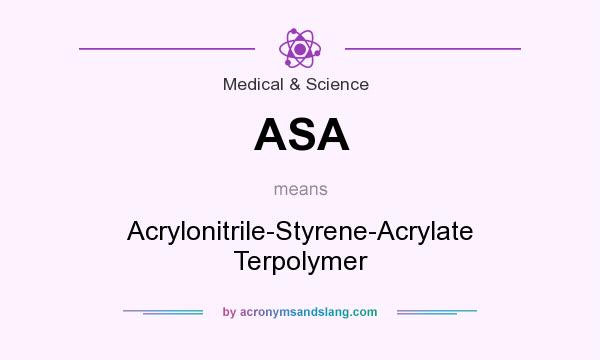 What does ASA mean? It stands for Acrylonitrile-Styrene-Acrylate Terpolymer