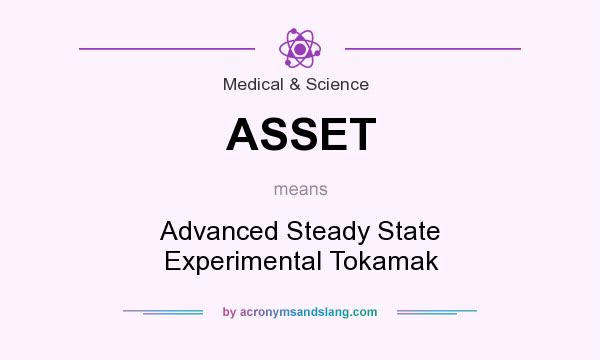 What does ASSET mean? It stands for Advanced Steady State Experimental Tokamak
