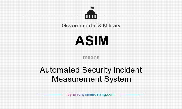 What does ASIM mean? It stands for Automated Security Incident Measurement System