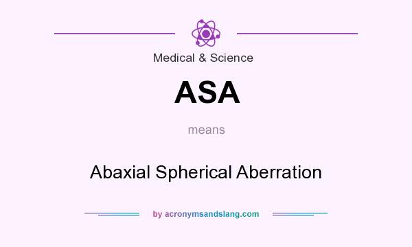 What does ASA mean? It stands for Abaxial Spherical Aberration