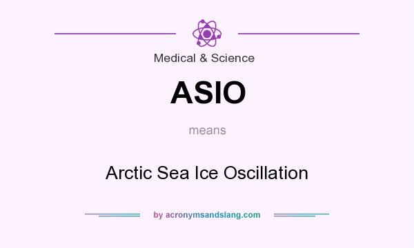 What does ASIO mean? It stands for Arctic Sea Ice Oscillation