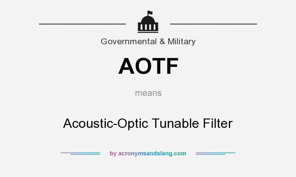 What does AOTF mean? It stands for Acoustic-Optic Tunable Filter