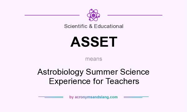 What does ASSET mean? It stands for Astrobiology Summer Science Experience for Teachers