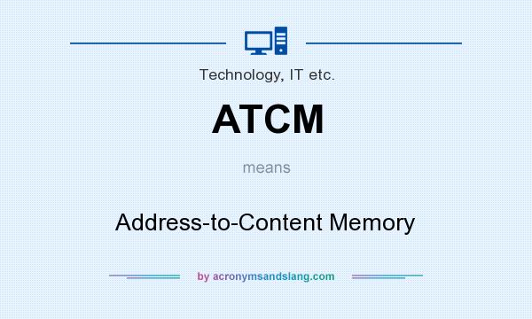 What does ATCM mean? It stands for Address-to-Content Memory