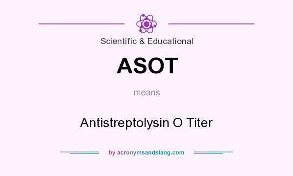What does ASOT mean? It stands for Antistreptolysin O Titer