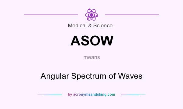 What does ASOW mean? It stands for Angular Spectrum of Waves