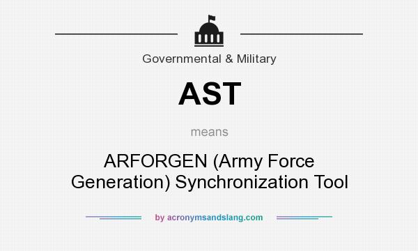 What does AST mean? It stands for ARFORGEN (Army Force Generation) Synchronization Tool