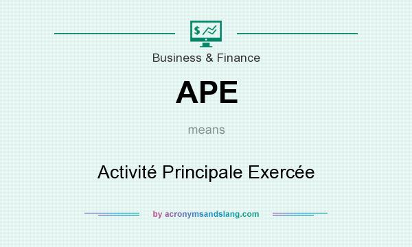 What does APE mean? It stands for Activité Principale Exercée