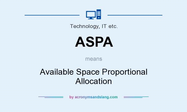 What does ASPA mean? It stands for Available Space Proportional Allocation