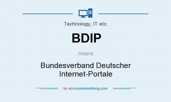 What does BDIP mean? It stands for Bundesverband Deutscher Internet-Portale