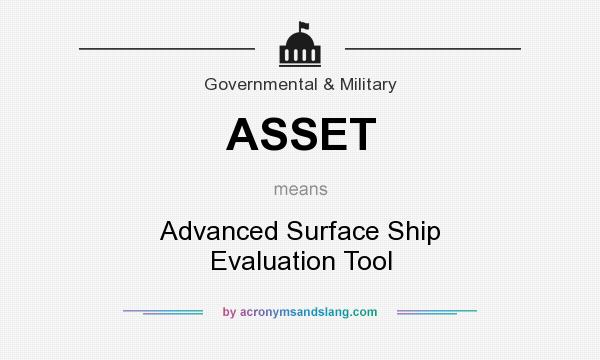 What does ASSET mean? It stands for Advanced Surface Ship Evaluation Tool