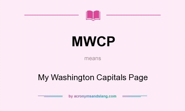 What does MWCP mean? It stands for My Washington Capitals Page