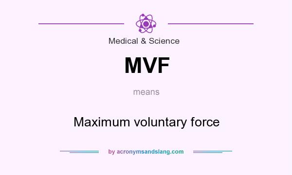 What does MVF mean? It stands for Maximum voluntary force