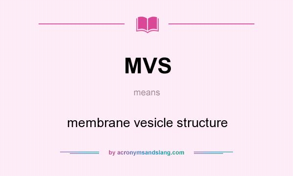 What does MVS mean? It stands for membrane vesicle structure