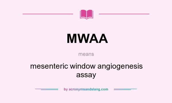 What does MWAA mean? It stands for mesenteric window angiogenesis assay