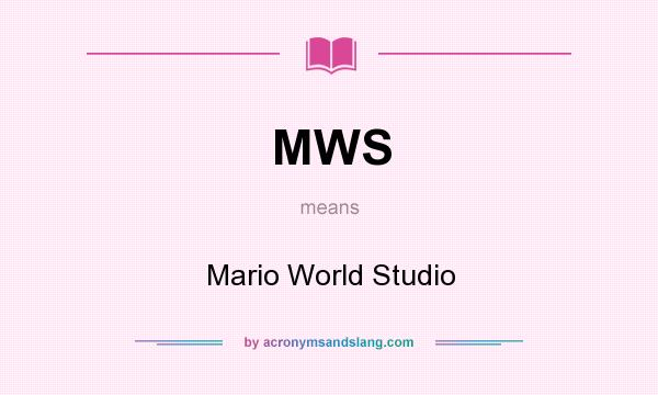 What does MWS mean? It stands for Mario World Studio