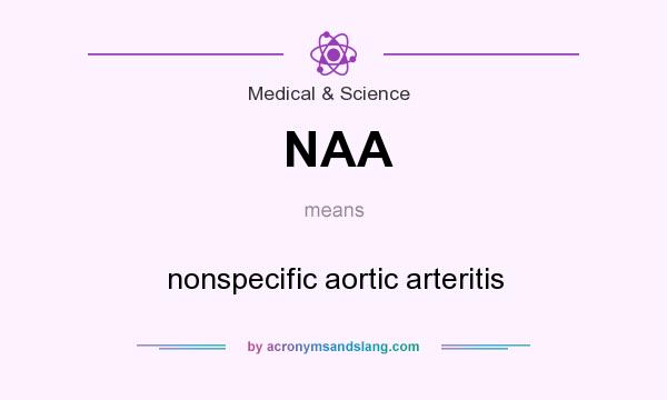 What does NAA mean? It stands for nonspecific aortic arteritis