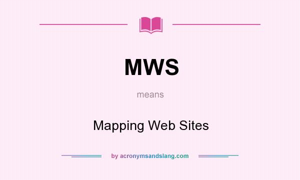 What does MWS mean? It stands for Mapping Web Sites