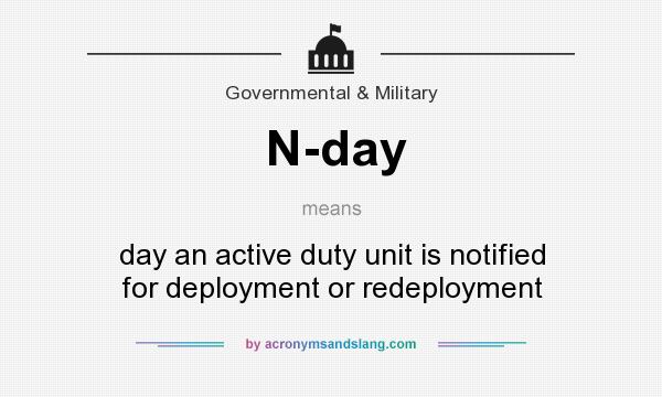 What does N-day mean? It stands for day an active duty unit is notified for deployment or redeployment