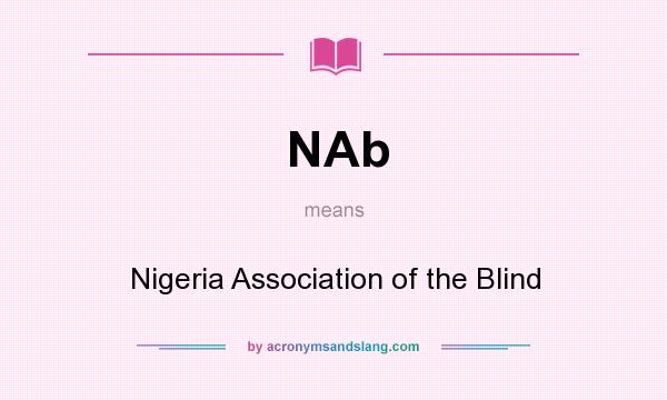 What does NAb mean? It stands for Nigeria Association of the Blind
