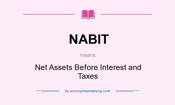 What does NABIT mean? It stands for Net Assets Before Interest and Taxes