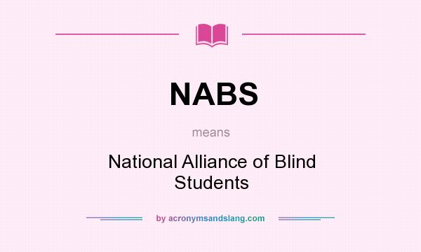 What does NABS mean? It stands for National Alliance of Blind Students