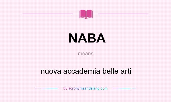 What does NABA mean? It stands for nuova accademia belle arti