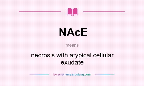 What does NAcE mean? It stands for necrosis with atypical cellular exudate