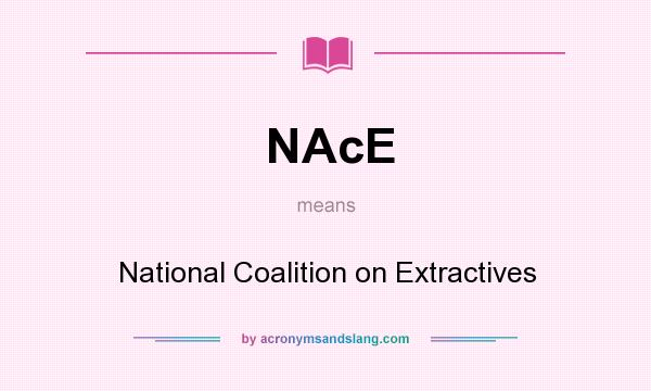 What does NAcE mean? It stands for National Coalition on Extractives