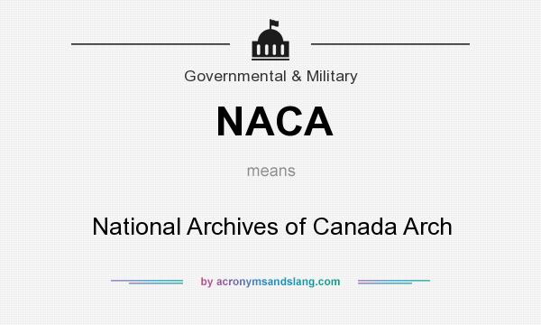 What does NACA mean? It stands for National Archives of Canada Arch