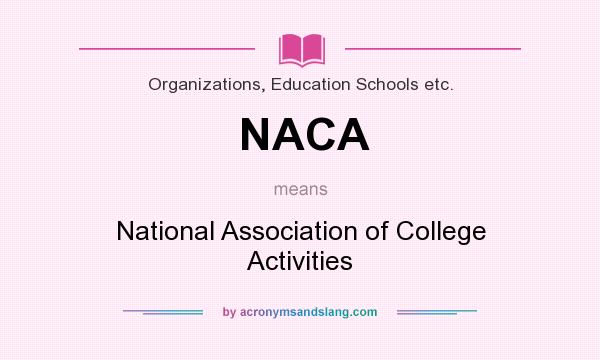 What does NACA mean? It stands for National Association of College Activities