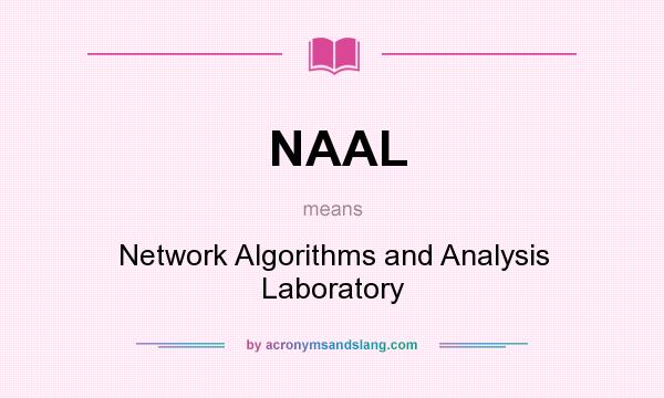 What does NAAL mean? It stands for Network Algorithms and Analysis Laboratory