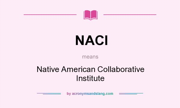 What does NACI mean? It stands for Native American Collaborative Institute