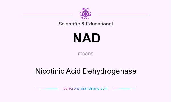 What does NAD mean? It stands for Nicotinic Acid Dehydrogenase