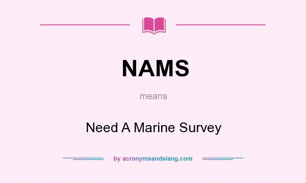 What does NAMS mean? It stands for Need A Marine Survey