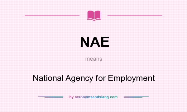 What does NAE mean? It stands for National Agency for Employment