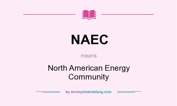 What does NAEC mean? It stands for North American Energy Community