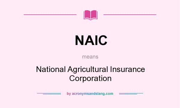 What does NAIC mean? It stands for National Agricultural Insurance Corporation