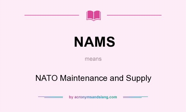 What does NAMS mean? It stands for NATO Maintenance and Supply