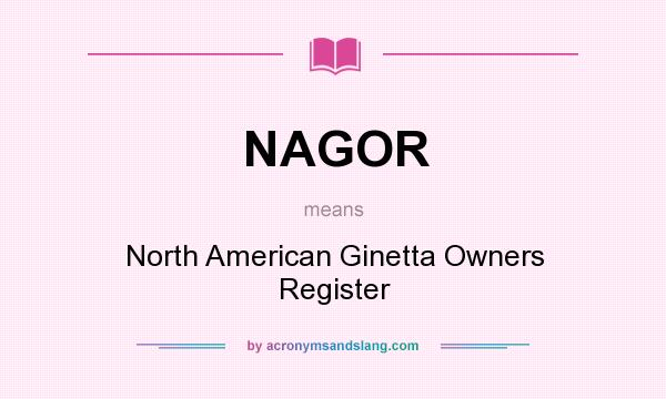 What does NAGOR mean? It stands for North American Ginetta Owners Register